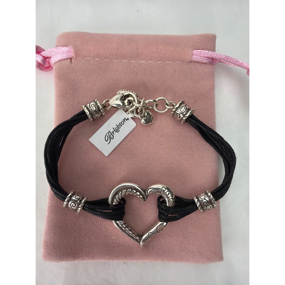 NWT Brighton Heritage Heart Bracelet Adjustable Silver Giftable Western Boho